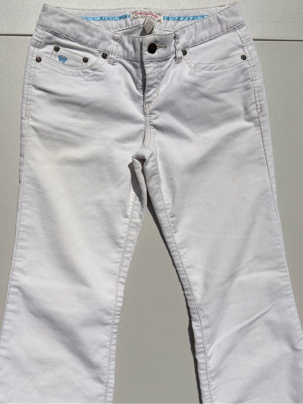 Aeropostale White Corduroy Bootcut Low-Rise Jeans - Juniors Size 3/4 - Picture 5 of 12